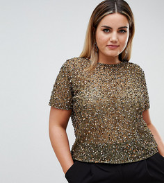 Футболка с пайетками ASOS DESIGN Curve - Зеленый
