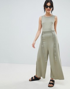 Трикотажный комбинезон с поясом из корсажной ленты ASOS DESIGN - Зеленый