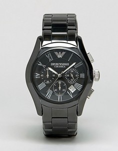 Черные керамические часы с хронографом Emporio Armani AR1400 - Черный