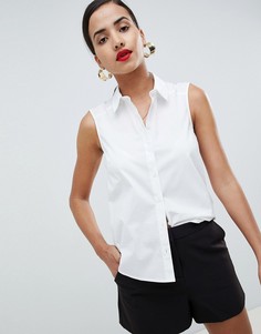 Рубашка без рукавов из эластичного хлопка ASOS DESIGN - Белый