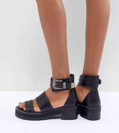 Гладиаторские премиум-сандалии из кожи ASOS DESIGN - Черный
