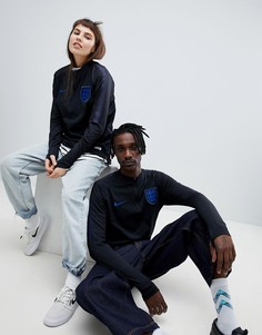 Черный свитшот с молнией до груди Nike Football England Squad Drill 893334-010 - Черный