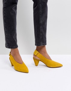 Желтые замшевые туфли с ремешком на пятке Hudson London Dorothea - Желтый