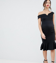 Платье с баской ASOS DESIGN Maternity - Черный