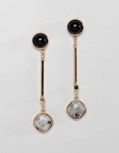 Серьги-подвески с камнем ASOS DESIGN - Золотой