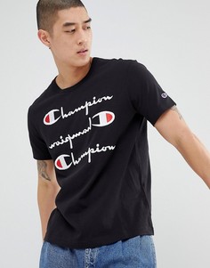 Черная футболка с логотипом Champion - Черный
