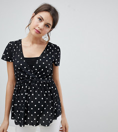 Топ для кормящих мам в горошек ASOS DESIGN Maternity - Черный