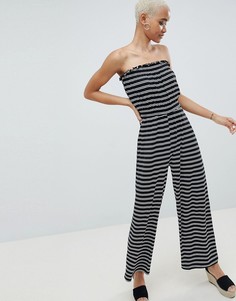 Комбинезон бандо в полоску с широкими штанинами ASOS DESIGN - Мульти