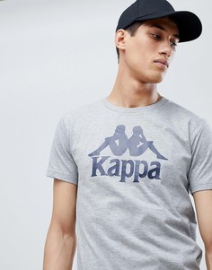 Серая футболка с крупным логотипом на груди Kappa - Серый
