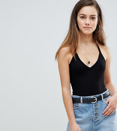 Боди ASOS DESIGN Petite - Черный