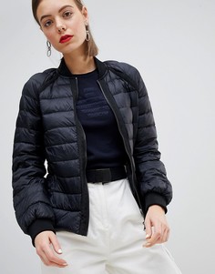 Стеганая дутая куртка с рукавами реглан Emporio Armani - Черный