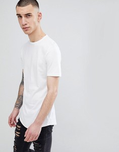 Длинная белая футболка с асимметричным краем River Island - Белый
