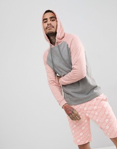 Худи серого цвета с розовыми вставками ASOS - Серый