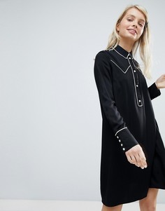 Платье-рубашка в стиле вестерн Monki - Черный