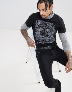 Черная футболка с принтом Versace Jeans - Черный