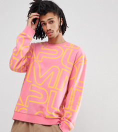 Розовый свитшот с круглым вырезом и принтом Puma эксклюзивно для ASOS - Розовый