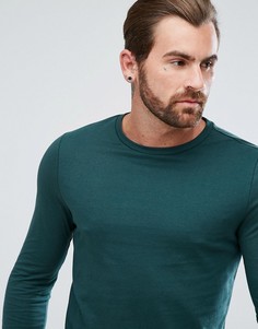 Зеленый лонгслив с круглым вырезом ASOS DESIGN - Зеленый