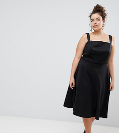 Платье для выпускного с квадратным вырезом ASOS DESIGN Curve - Черный