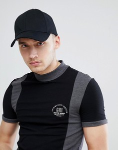 Обтягивающая футболка со вставками и принтом на груди ASOS DESIGN - Черный