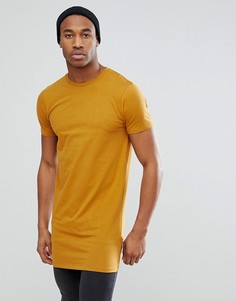 Светло-коричневая длинная футболка ASOS DESIGN - Рыжий