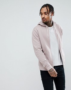 Худи розового цвета на молнии ASOS - Розовый