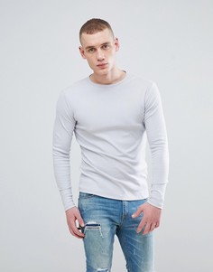 Серый лонгслив в рубчик River Island - Серый