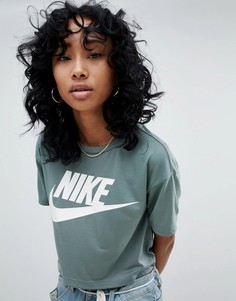 Зеленая укороченная футболка Nike - Зеленый