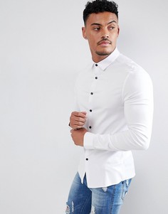 Белая приталенная рубашка из вискозы ASOS DESIGN - Белый