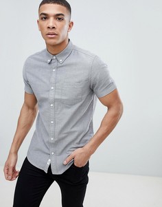 Серая фактурная оксфордская рубашка Burton Menswear - Серый