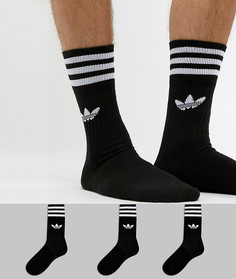 3 пары черных носков adidas Originals S21490 - Черный