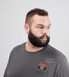 Футболка с принтом на кармане Jack &amp; Jones Originals PLUS - Черный