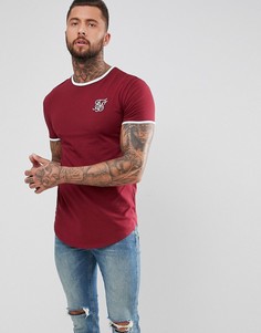 Обтягивающая бордовая футболка SikSilk - Красный