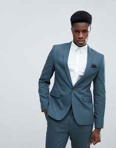 Темно-синий пиджак суперузкого кроя ASOS - Зеленый