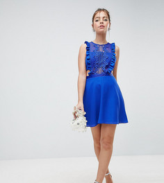 Платье мини с кружевом ASOS DESIGN Petite - Синий