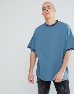 Футболка оверсайз из пике с контрастной отделкой ASOS - Мульти