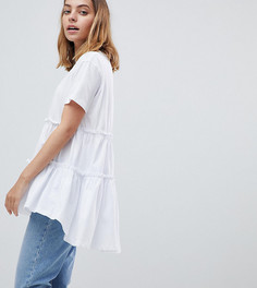 Футболка с ярусным низом ASOS PETITE - Белый