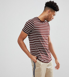 Бордовая футболка в белую полоску ASOS DESIGN Tall - Красный