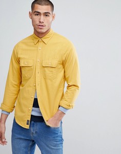Желтая хлопковая рубашка классического кроя Abercrombie &amp; Fitch Chamois - Желтый