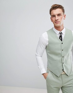 Зеленый приталенный жилет ASOS Wedding - Зеленый