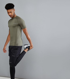 Обтягивающая футболка из быстросохнущей ткани цвета хаки ASOS 4505 TALL - Зеленый