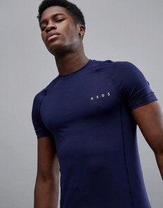 Темно-синяя обтягивающая футболка из быстросохнущей ткани ASOS 4505 - Темно-синий