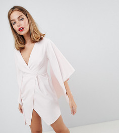 Креповое платье мини с рукавами-кимоно ASOS DESIGN Petite - Розовый