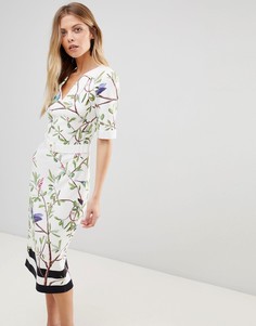 Облегающее платье с принтом Ted Baker Evrely - Белый