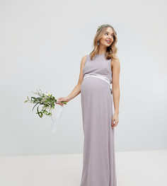 Платье макси с бантом сзади TFNC Maternity - Серый