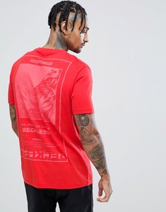 Свободная футболка с принтом тигра на спине ASOS DESIGN - Красный
