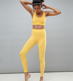 Бесшовные леггинсы с леопардовыми вставками ASOS 4505 TALL - Желтый