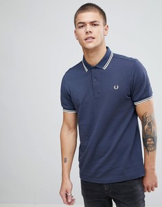Темно-серая футболка-поло с контрастным воротником Fred Perry - Серый