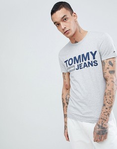 Серая меланжевая футболка с логотипом Tommy Jeans - Серый