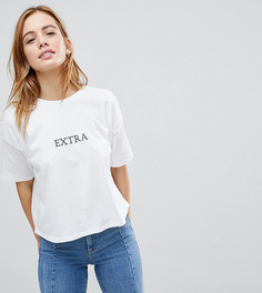 Футболка с принтом ASOS PETITE - Белый