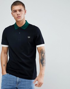 Черное поло колор блок из пике Fred Perry - Черный
